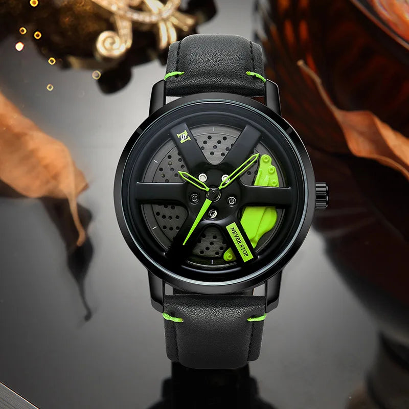 Montre masculine de style roue de course