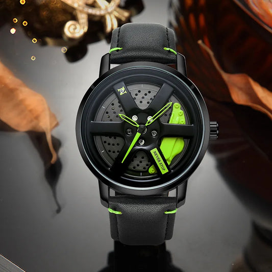 Montre masculine de style roue de course