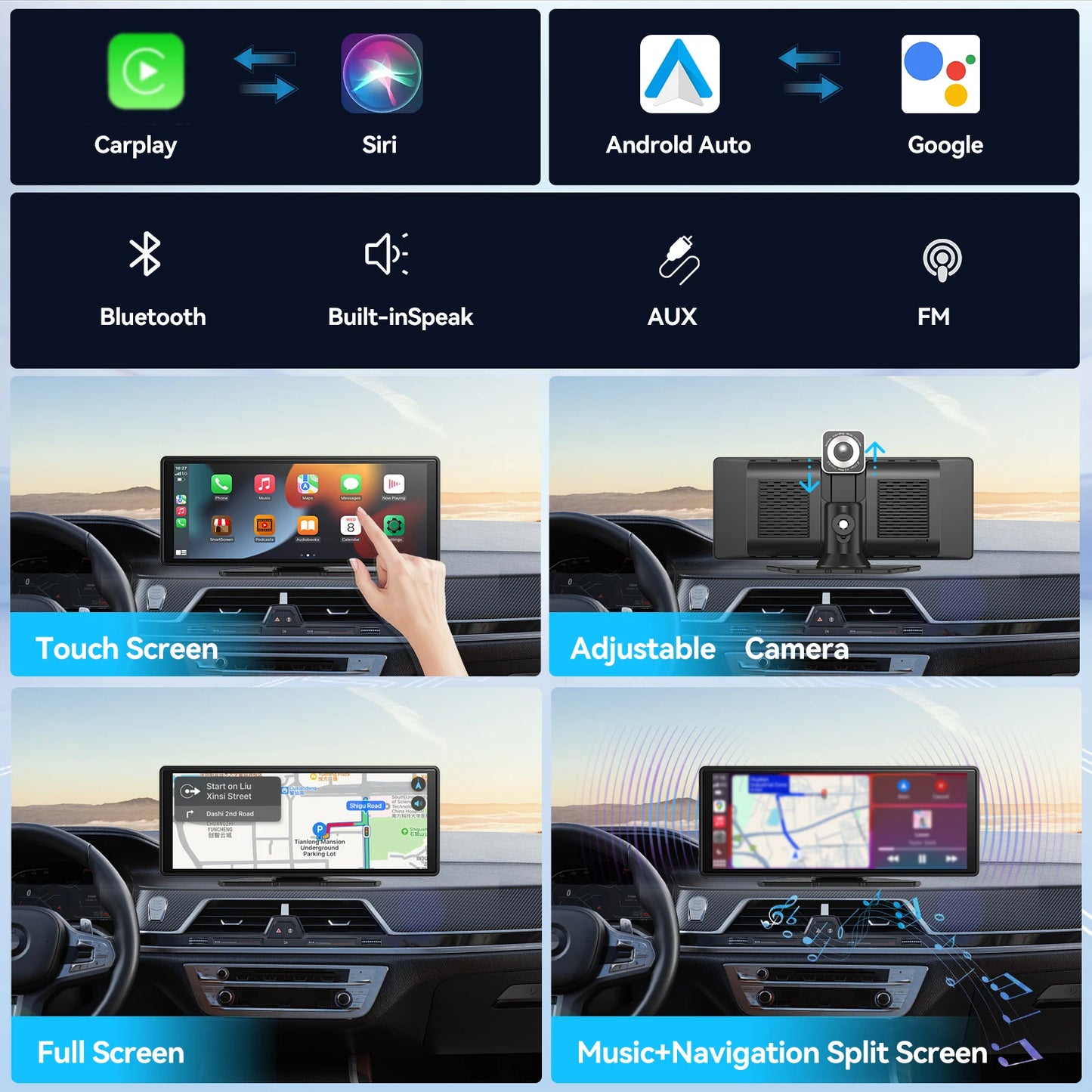 Schermo di carplay wireless universale