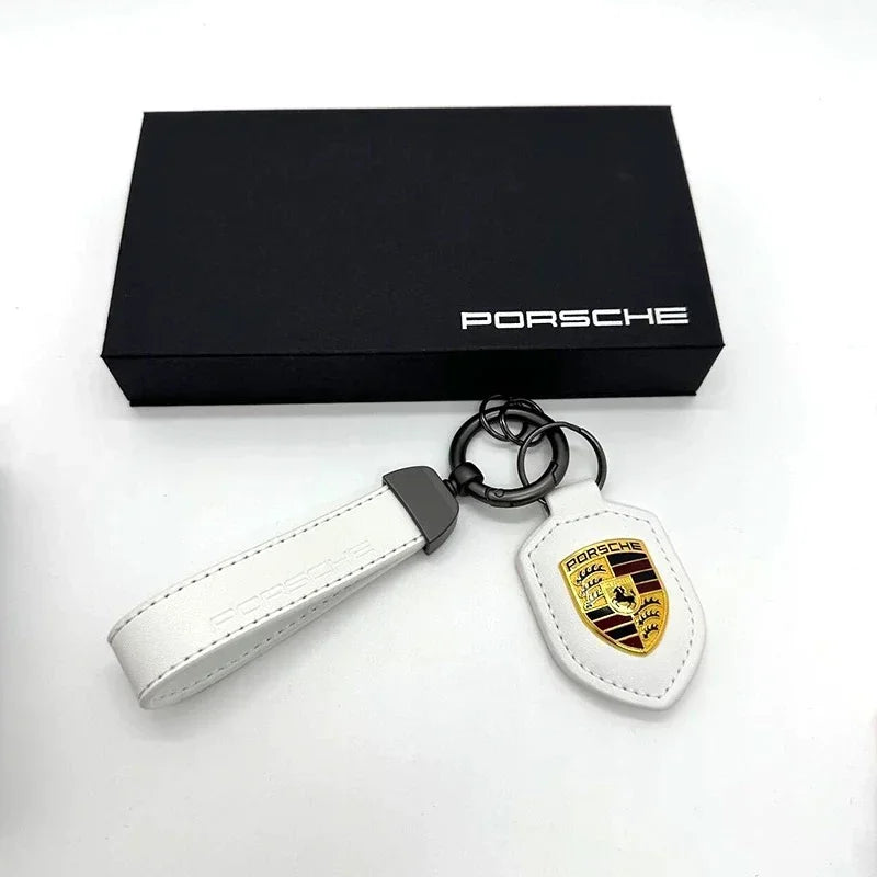 Porsche Leather Keychain