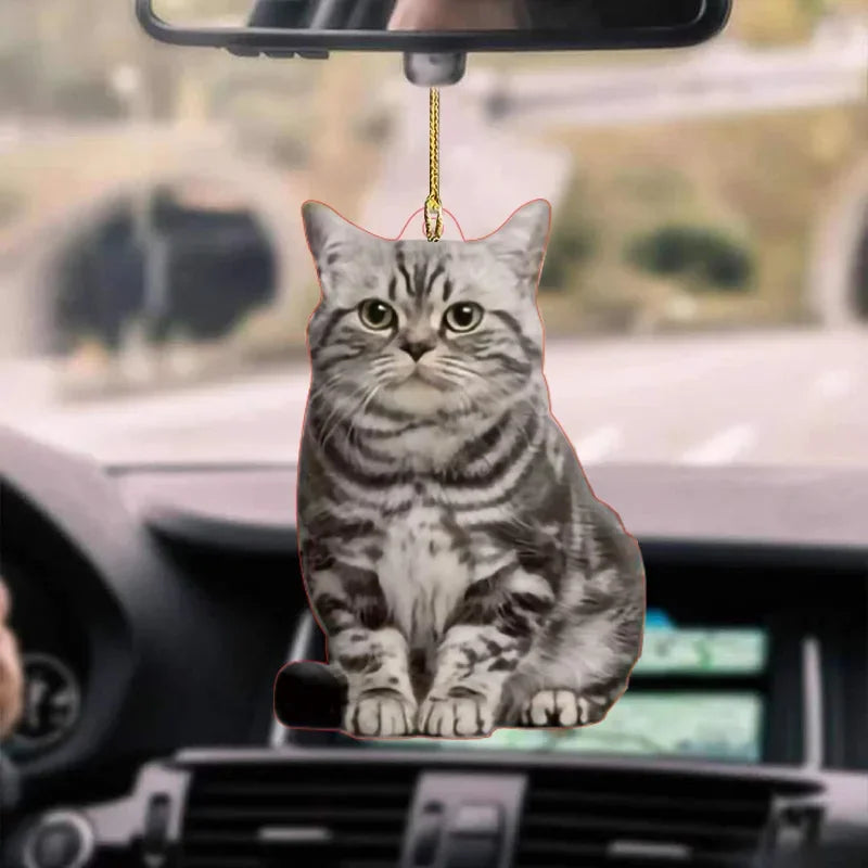 2D Decorative Cat and Dog Car Hanging Ornament