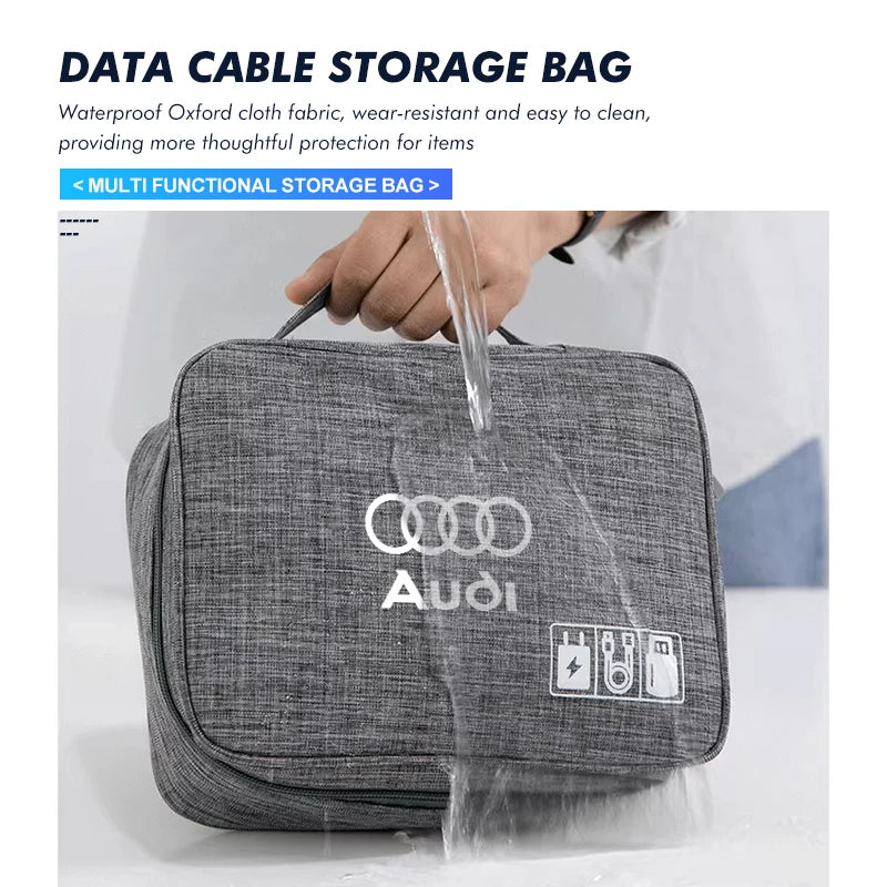 Bolsa de almacenamiento de cable de datos multifuncional de Audi 