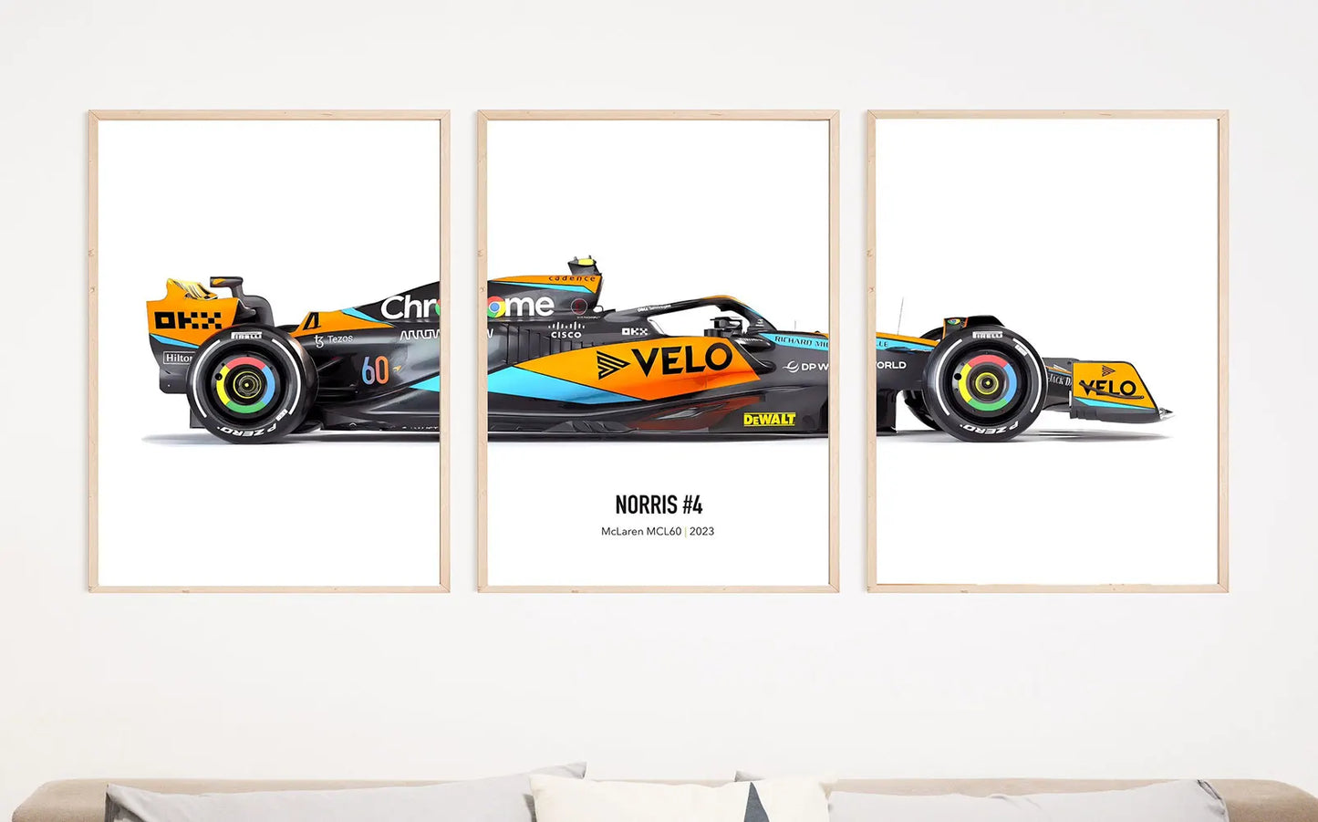 Set di 3 poster Lando Norris F1 MCL60