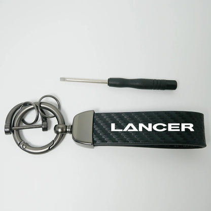 Mitsubishi Lancer Carbon Fiber Keychain