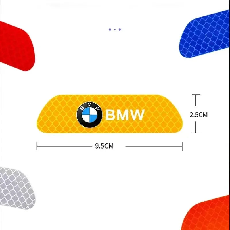 4pcs Car autocollants de sécurité réfléchissants pour BMW 