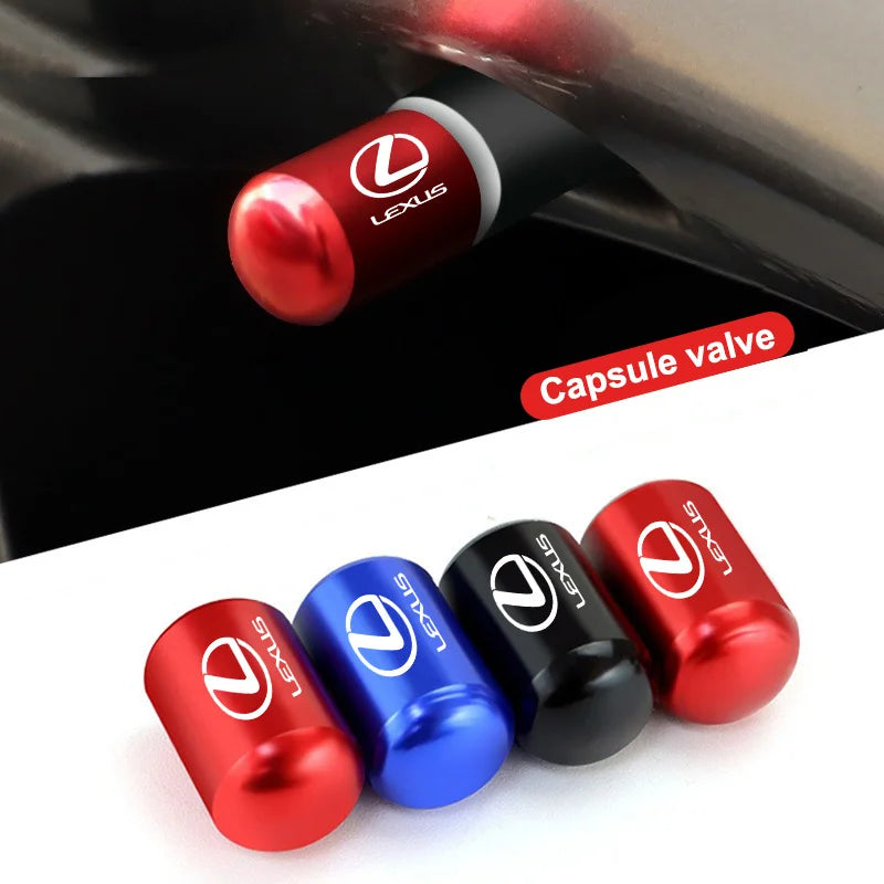 4pcs Aluminium Alloy Car Lexus Valve Caps 