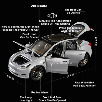 1/24 Skala Tesla Model Y Diecast