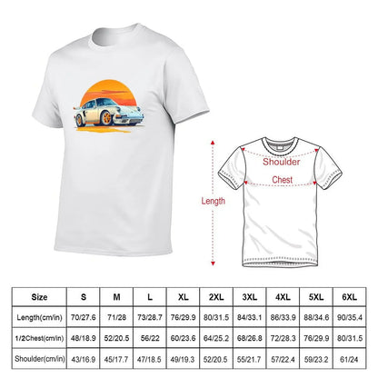 Weißer Porsche-Männer-Grafik-T-Shirt