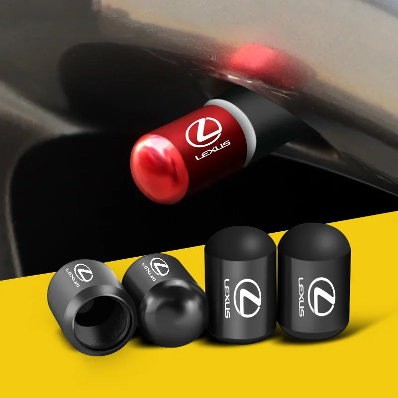 4pcs Aluminium Alloy Car Lexus Valve Caps 