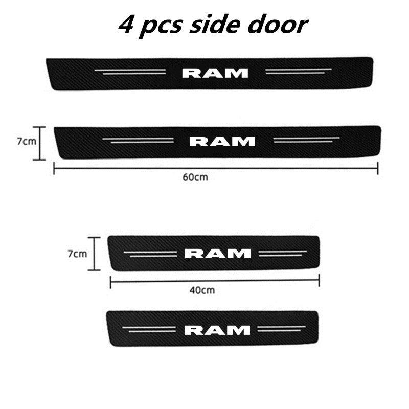 Pegatinas de fibra de carbono Dodge Ram Centado