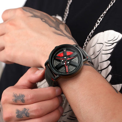 Montre masculine de style roue de course