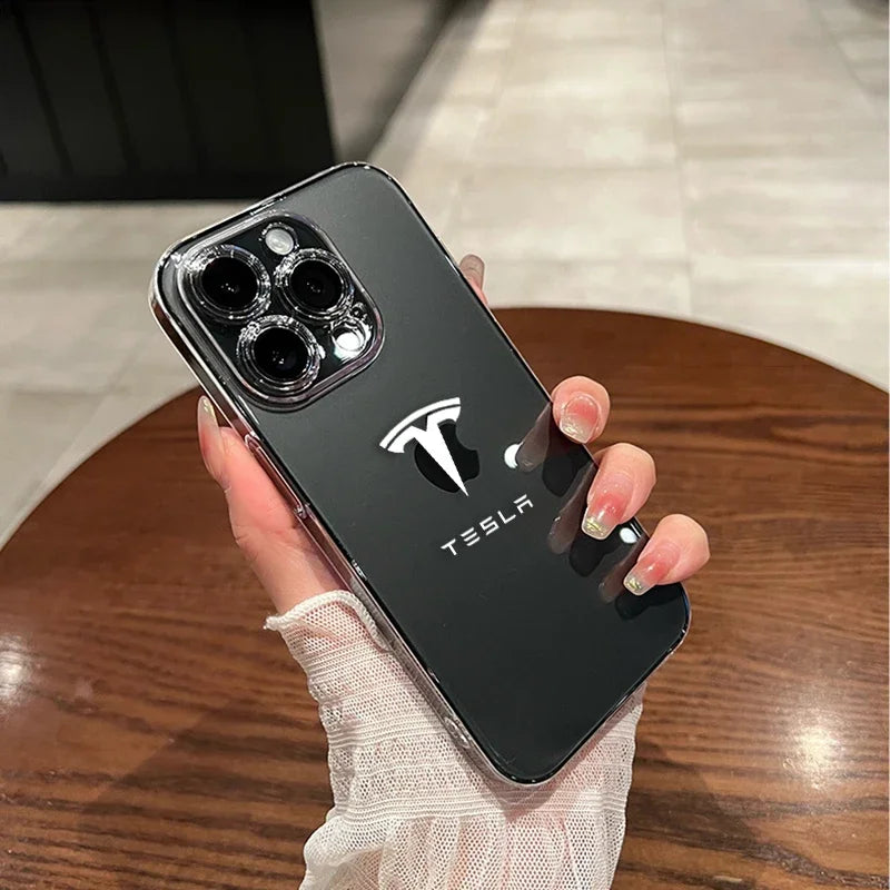 Case de iPhone transparente de Tesla 