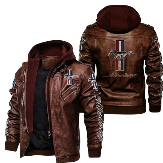 Mustang Leather Hoodie Jacket