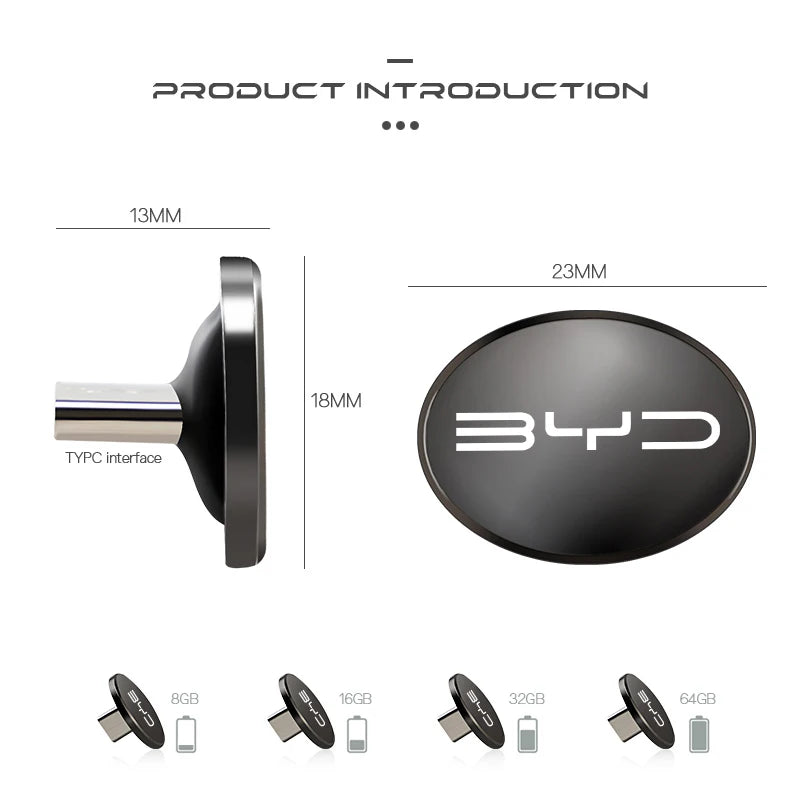 BYD USB Flash Drive - Compact e impermeable