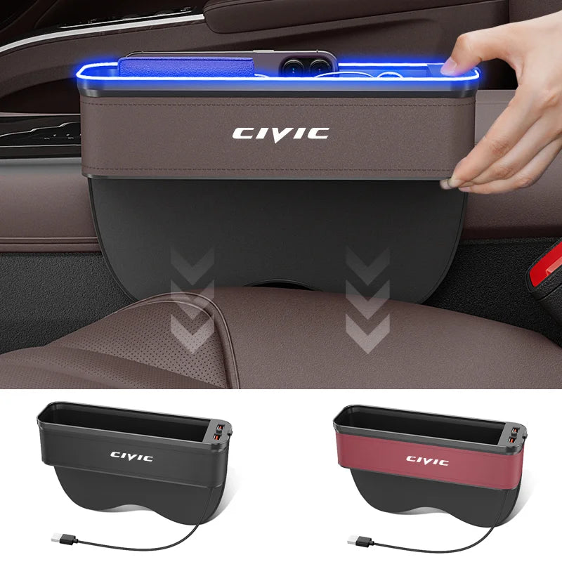 Boîte de rangement Civic avec LED et entrée USB