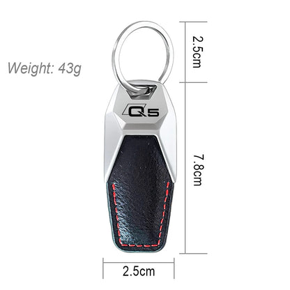 Audi Zinc Alloy Leather Keychain