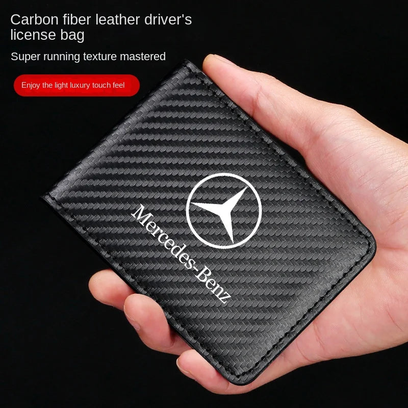 Car Carbon Fiber Wallet Driver's License Holder 