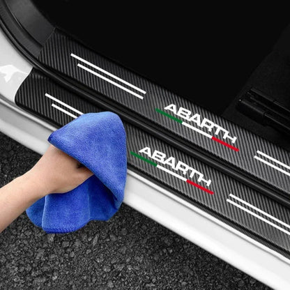 Abarth carbon fiber door sill protector