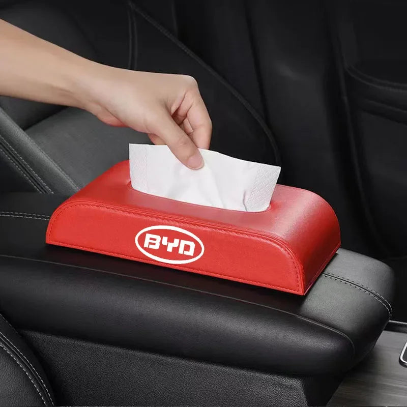 Caja de tejido de coche de cuero Byd Pu 