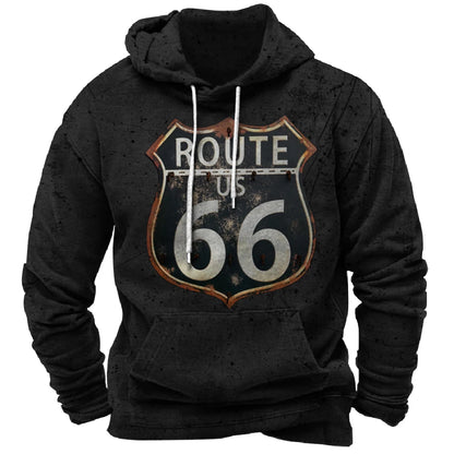 Ruta 66 sudadera con capucha vintage