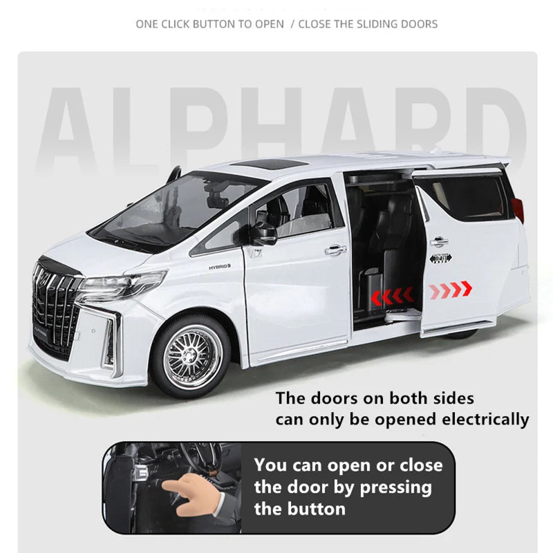 1/18 Modello di auto in lega di Toyota Alphard MPV