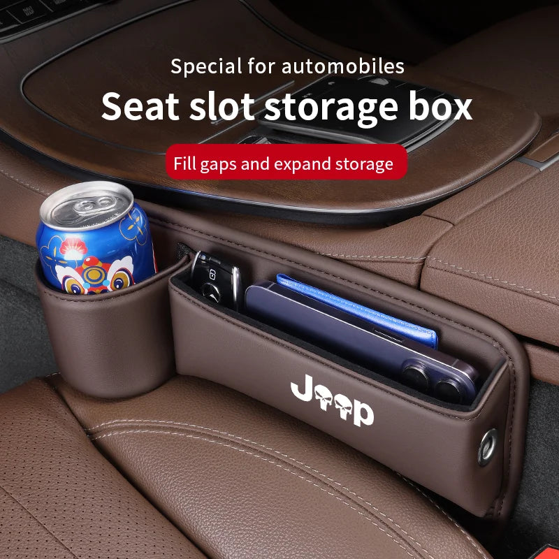 Caja de almacenamiento de ranura de asiento jeep 