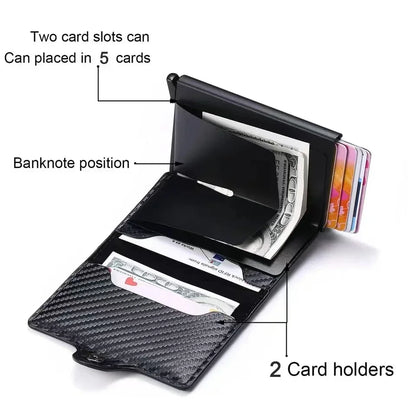 Abarth Carbon Fiber Card Holder Wallet – with RFID Protection