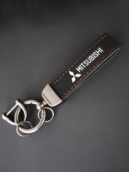 Porte-clés en cuir Mitsubishi