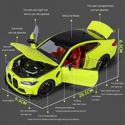 1:24 سيارة BMW M4 مصنوعة من خليط معدني 